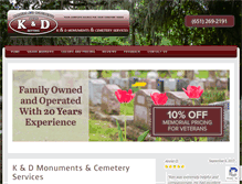 Tablet Screenshot of kanddmonuments.com